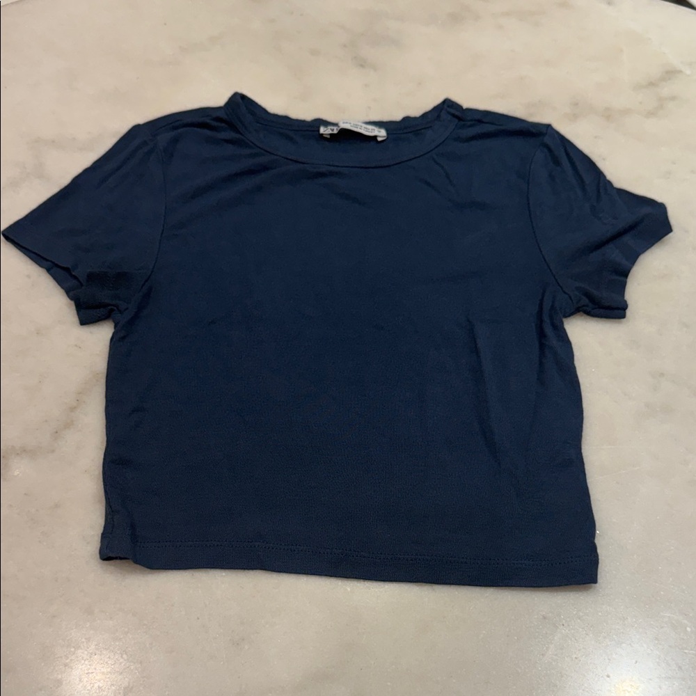 NWOT Zara Dark teal Crop Top